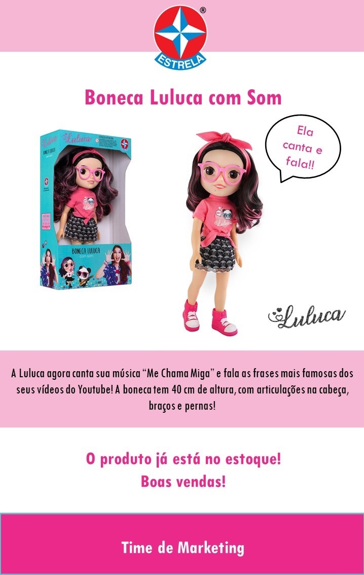 Boneca Luluca Grande Com Som Da Estrela